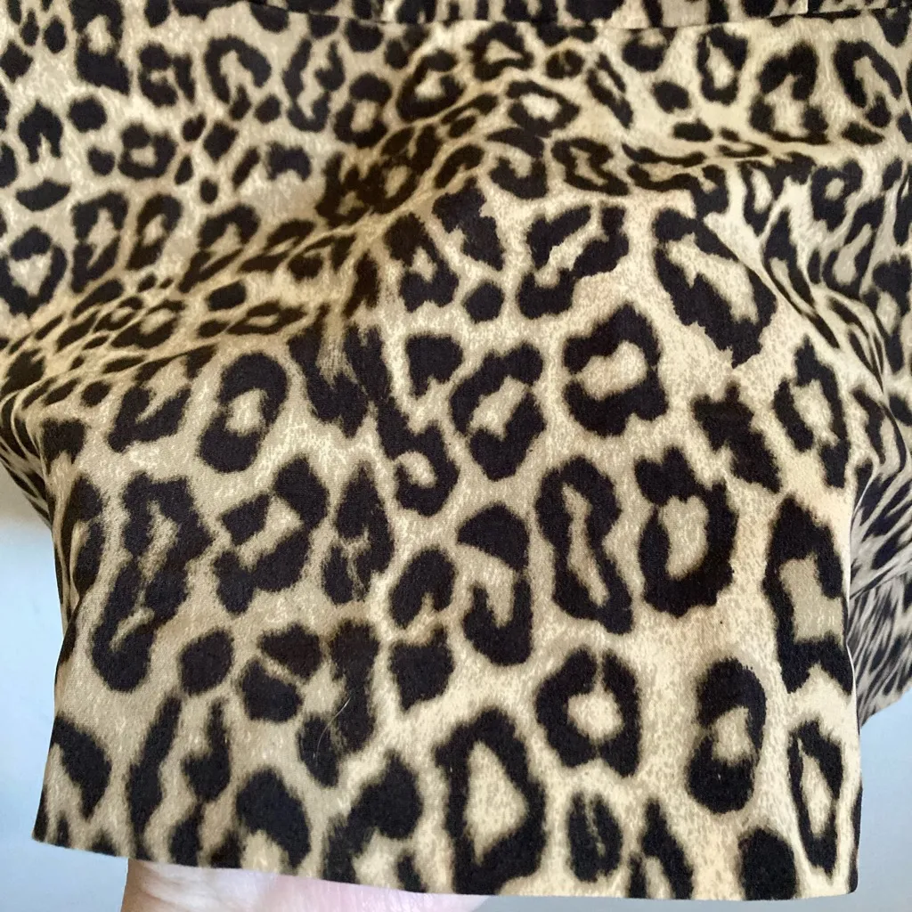 🌸Banana Republic Leopard Animal Print Sleeveless Peplum Tank Top Blouse #Br - Image 6