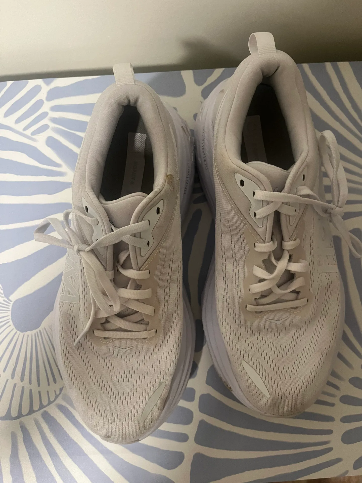 Hoka White Bondi 8  Sneakers - Image 4