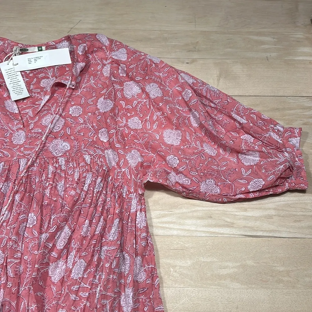 NWT Dolma Raya Block Printed Mini Dress Sz M Pink Size M - Image 7