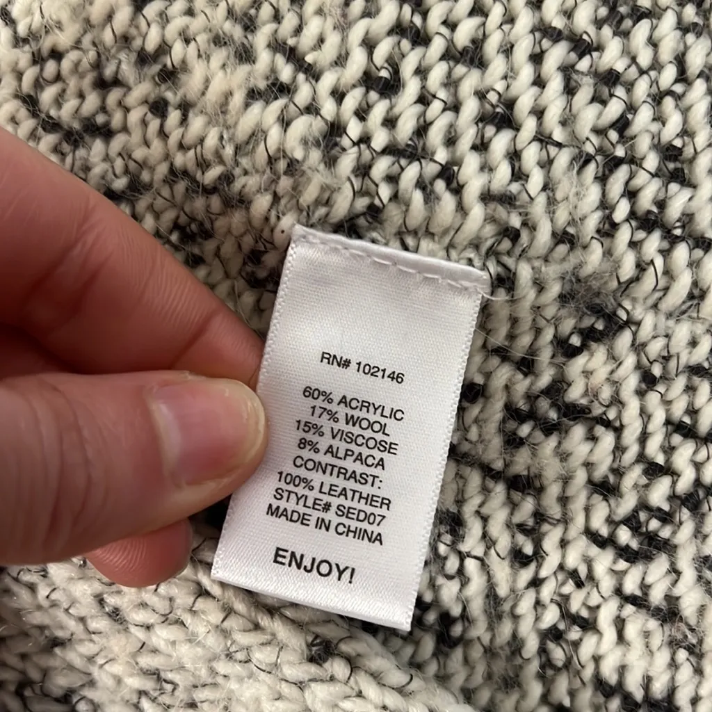 Michael Stars Cardigan With Leather Accents RN# 102146 Size Small - Image 3