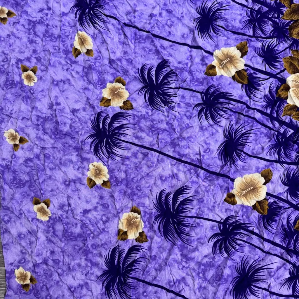 Hawaiian Floral Purple Pareo Beach Cover Up Wrap Tasseled Sarong Skirt Dress Size undefined - Image 7