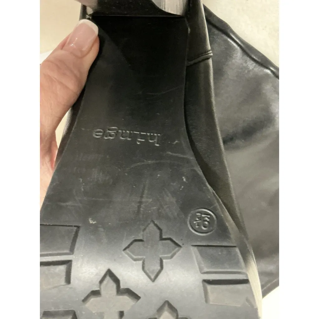 Woman’s Hinge Leather Tall Platform Strappy Boots 9.5 M Black - Image 10