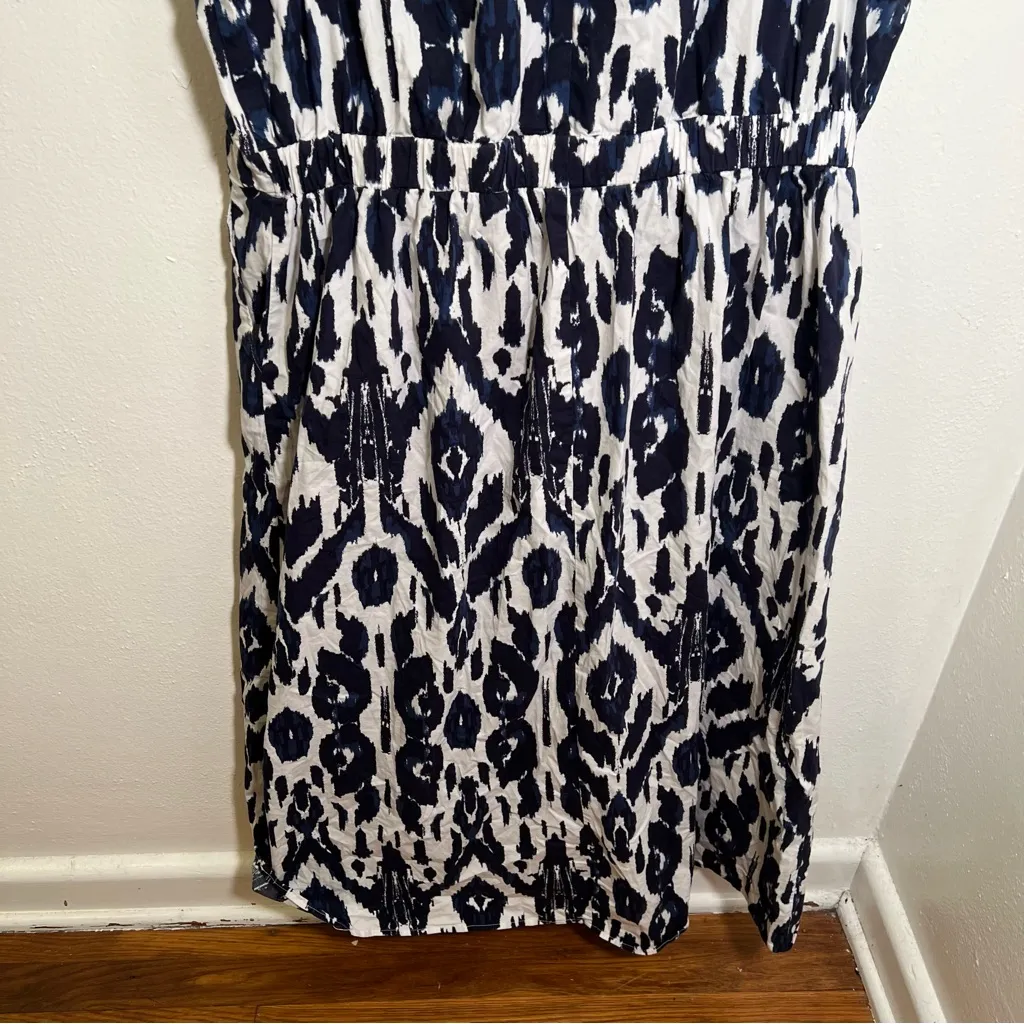 Lane Bryant Elastic-Neck Tie-Waist Midi Dress White Navy 16 - Image 12