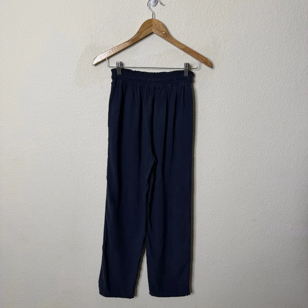 Bella Dahl Smocked Waist Trousers Endless Sea Navy Blue Women’s Size S - Image 5