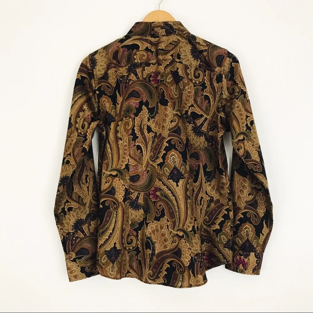 NWOT Chaps Paisley Button-Front No-Iron Blouse | Size M - Image 12