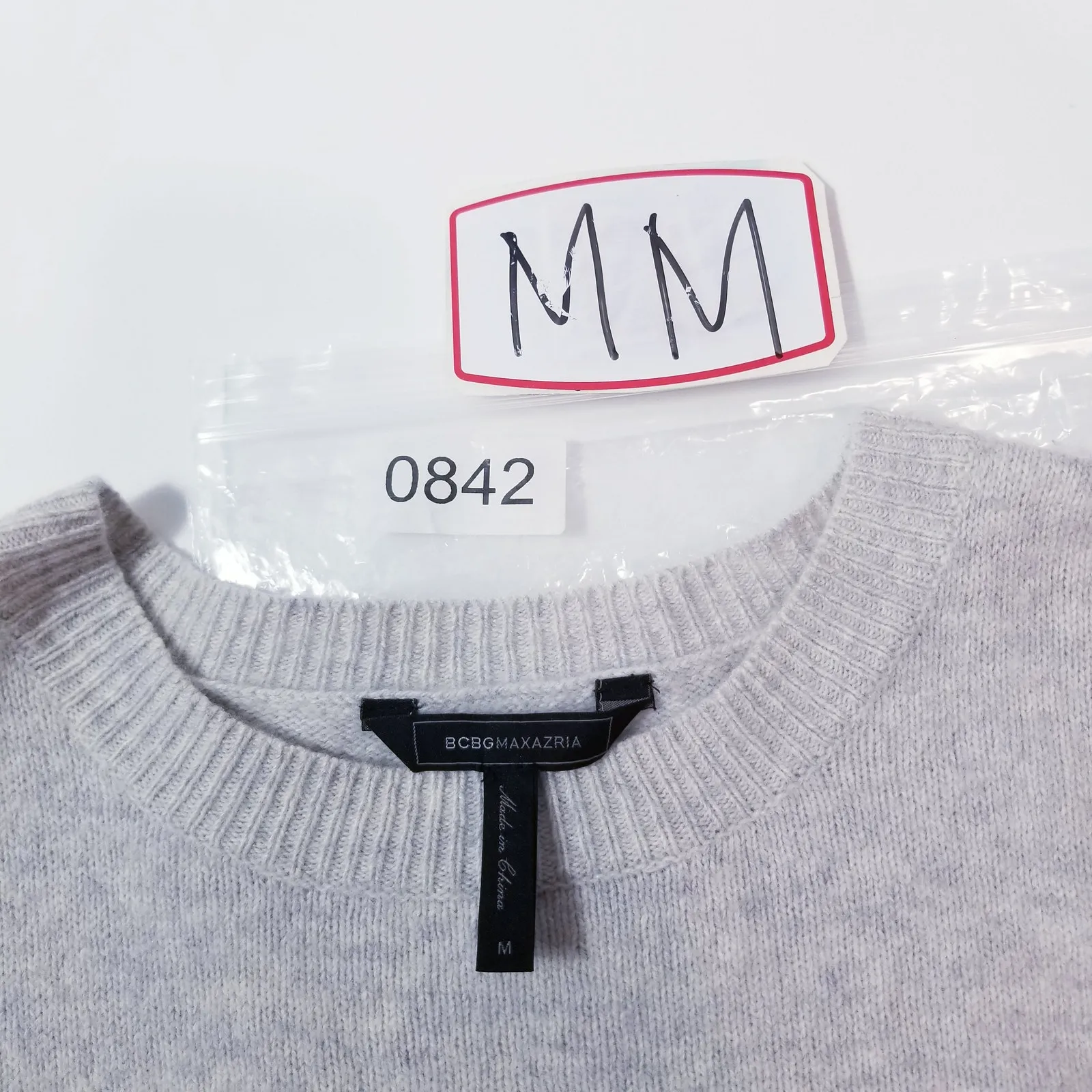 BCBGMaxAzria Gray Wool Blend Pullover Sweater Cold Shoulder Tie Sleeve - Image 10