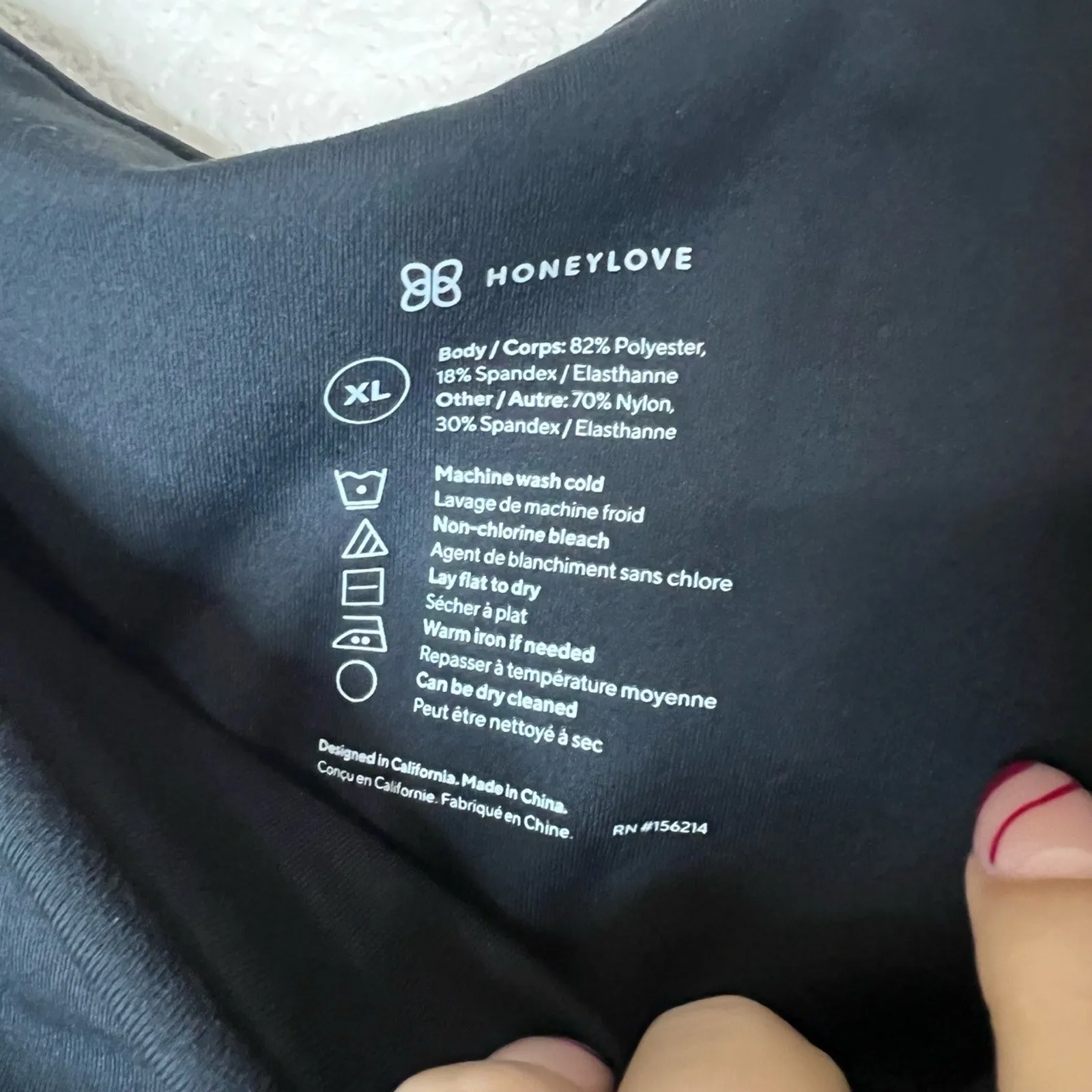 HONEYLOVE Leggings Womens XL Black High Waisted Tummy Control Thigh Pockets Yoga - Image 7