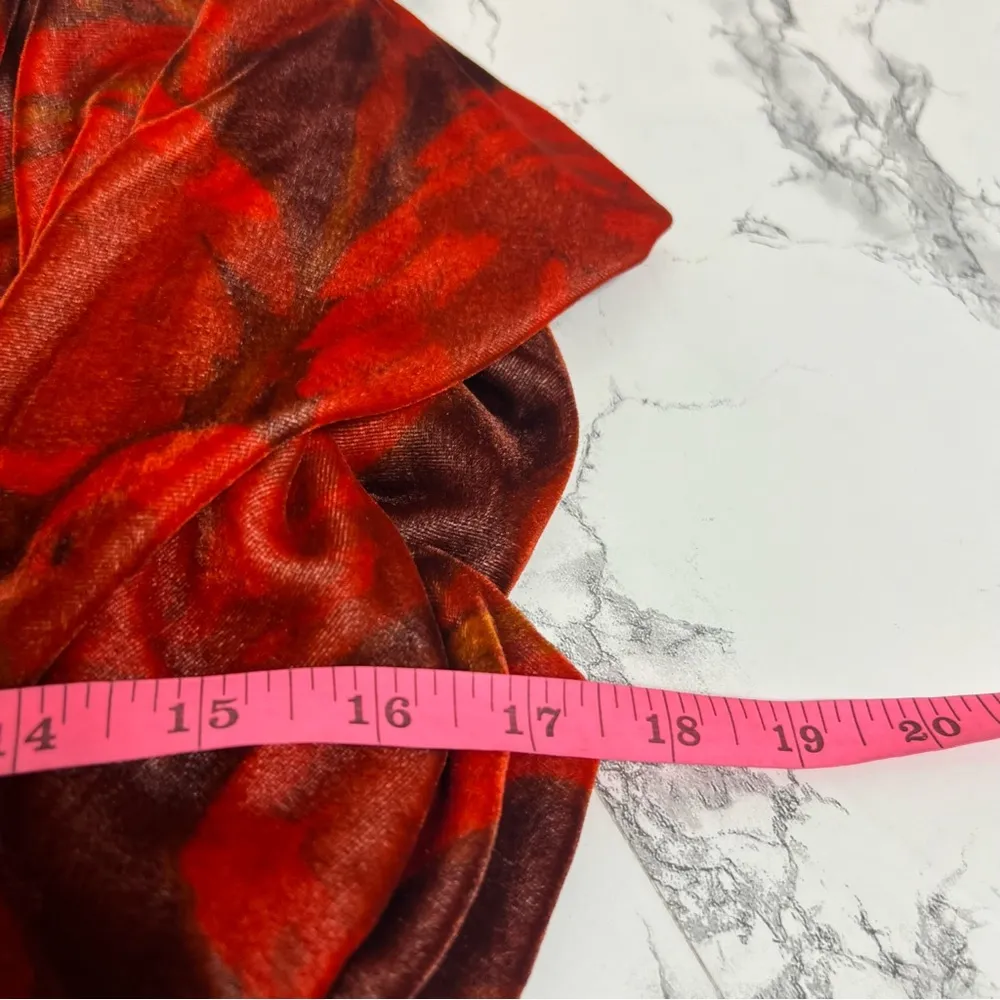 Whit velvet duck bird draped top Sz 0 Red - Image 6