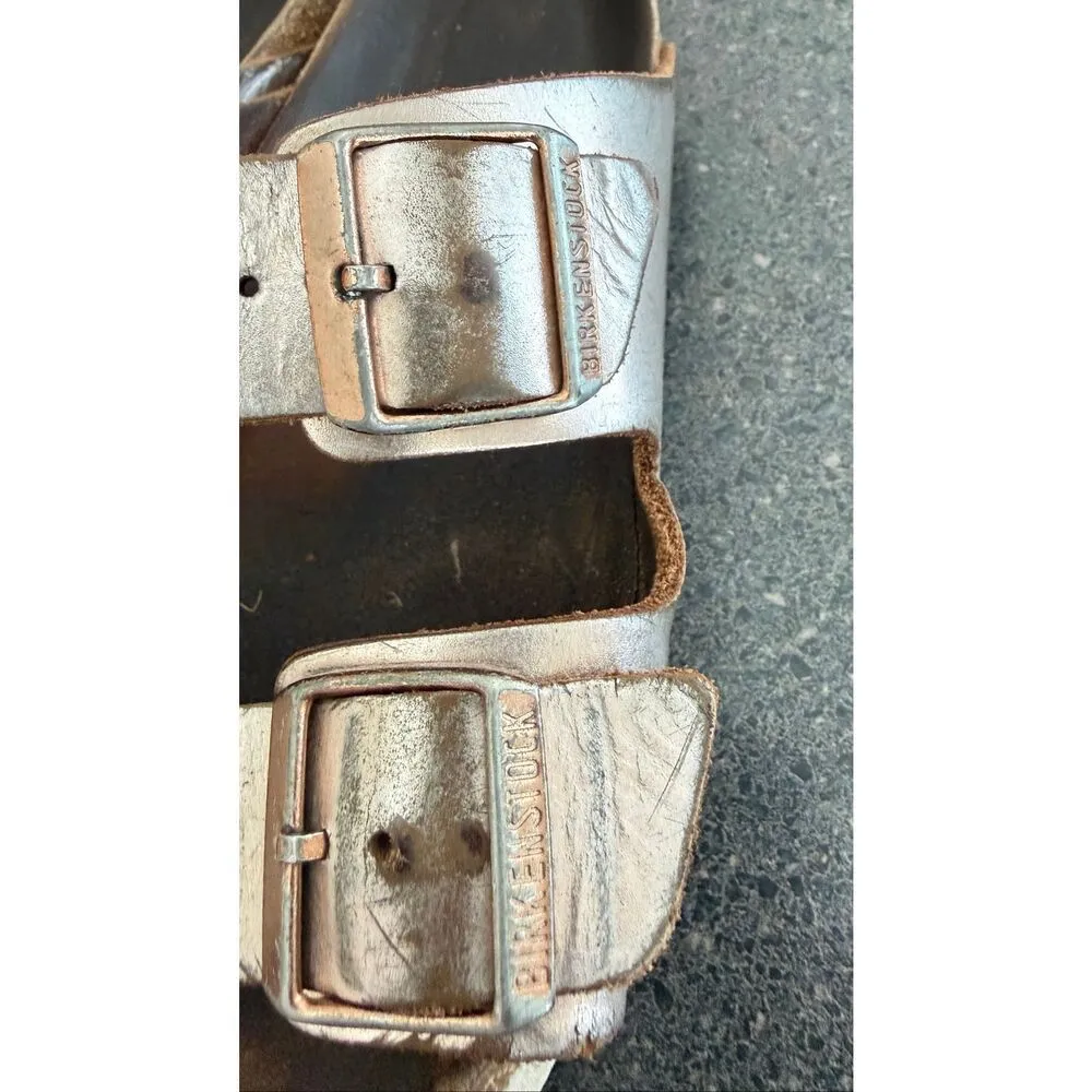 Birkenstock Soft Footbed Rose Gold Leather "Arizona" Sandals size 40 - Image 6