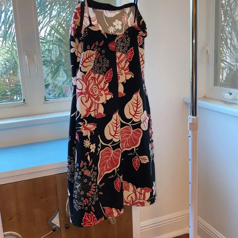 Floral‎ Hawaiian print dress Black - Image 6