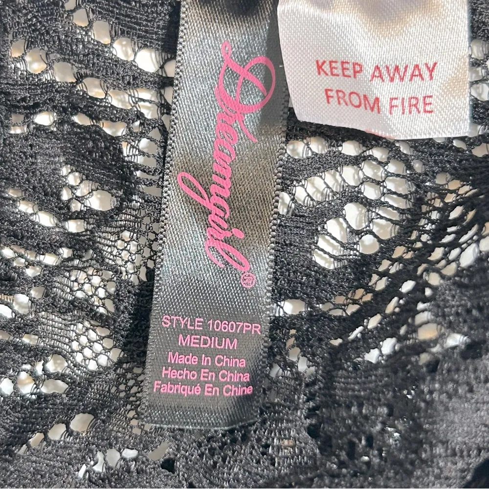 Dreamgirl  lack Babydoll Bustier Garter Lingerie Size M NWT - Image 9