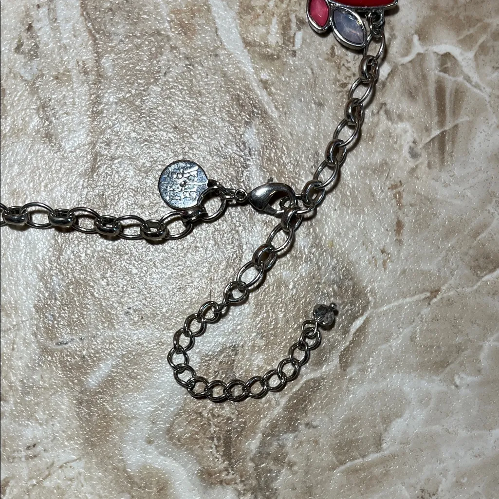 White House Black Market Pink and Silver Statement Necklace & Earrings Set - Image 15