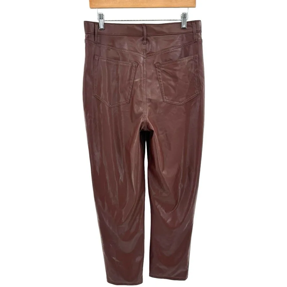 ABERCROMBIE & FITCH Criss-Cross Waist Vegan Leather‎ 90s Straight Pant Size 30 L - Image 5