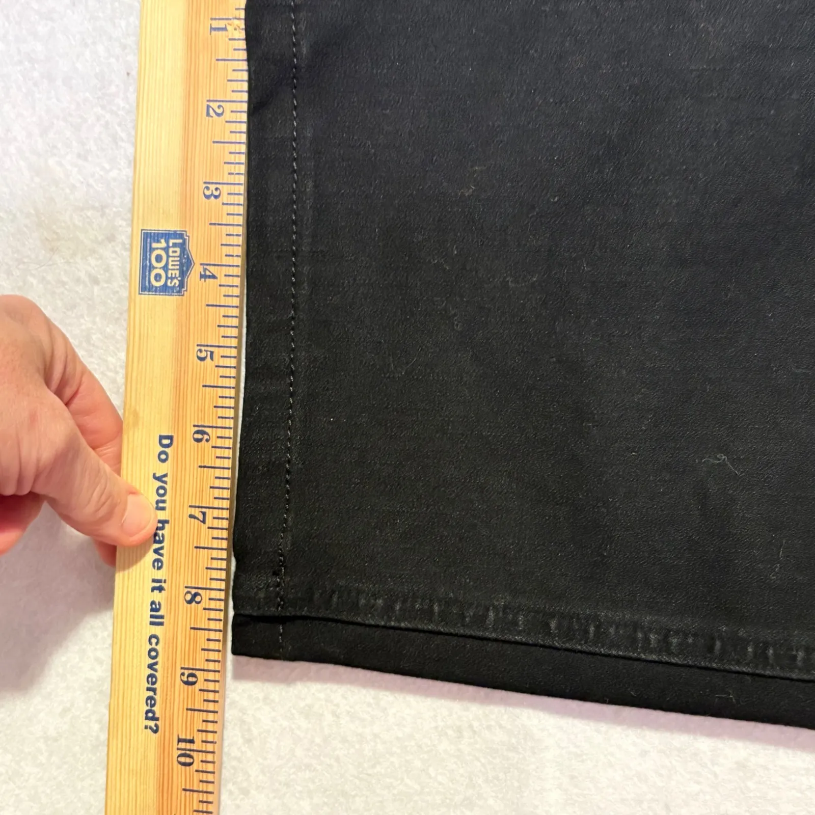 Quince Bella Stretch Patch pocket wide leg Black Cropped Jeans High Rise Utility - Image 6