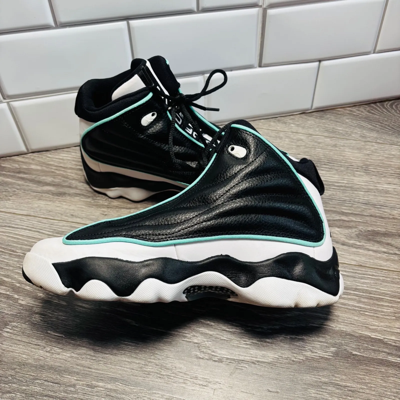 Air Jordan Pro Strong GS Black Tiffany Blue Athletic Shoe Mens 7Y Womens 8.5 - Image 4