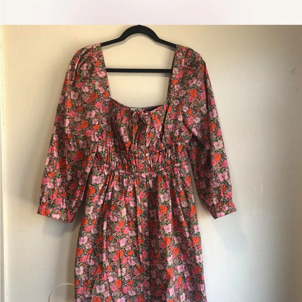J Crew Liberty dress meadow song size 10 milkmaid boho peasant - Image 2
