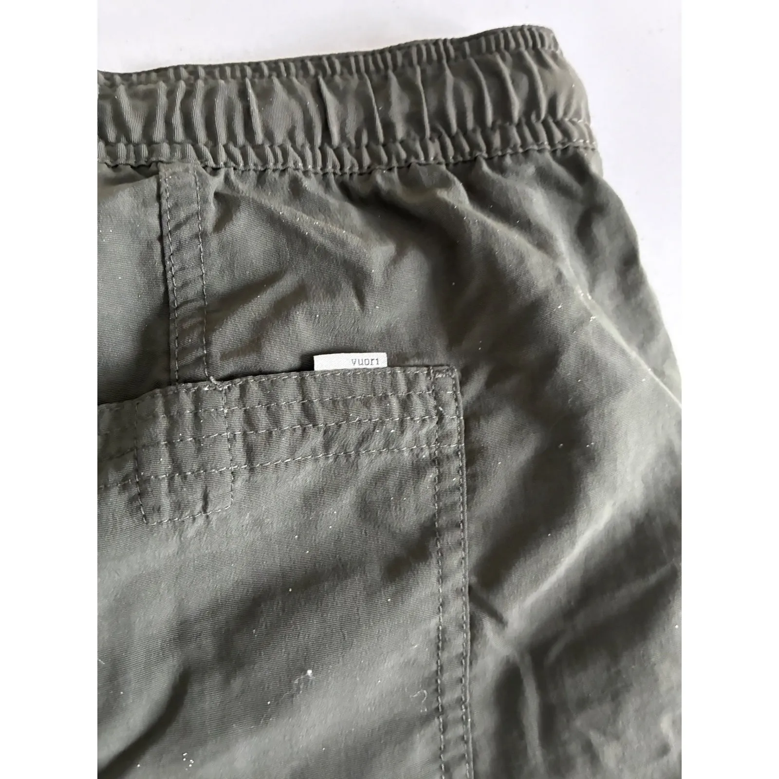 Vuori Sunwashed Olive Green Nylon Drawstring Athletic Shorts X-Large - Image 7