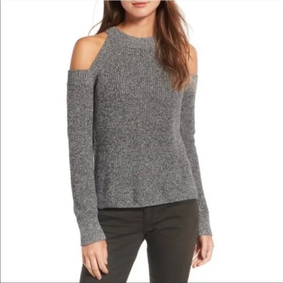 Rag & Bone Dana Marled Knit Cold Shoulder Sweater - Image 2