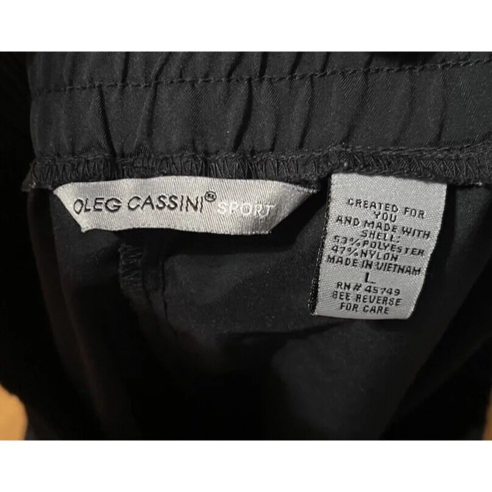 Oleg Cassini Women’s Athletic Track Striped Pants Size Large - Image 4