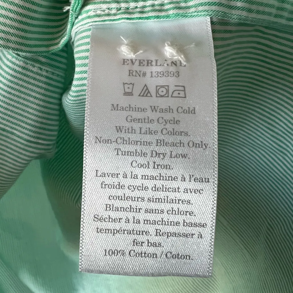 NWT Everlane Mint Pinstripe Oversized Cotton Button Down Shirt - Image 4