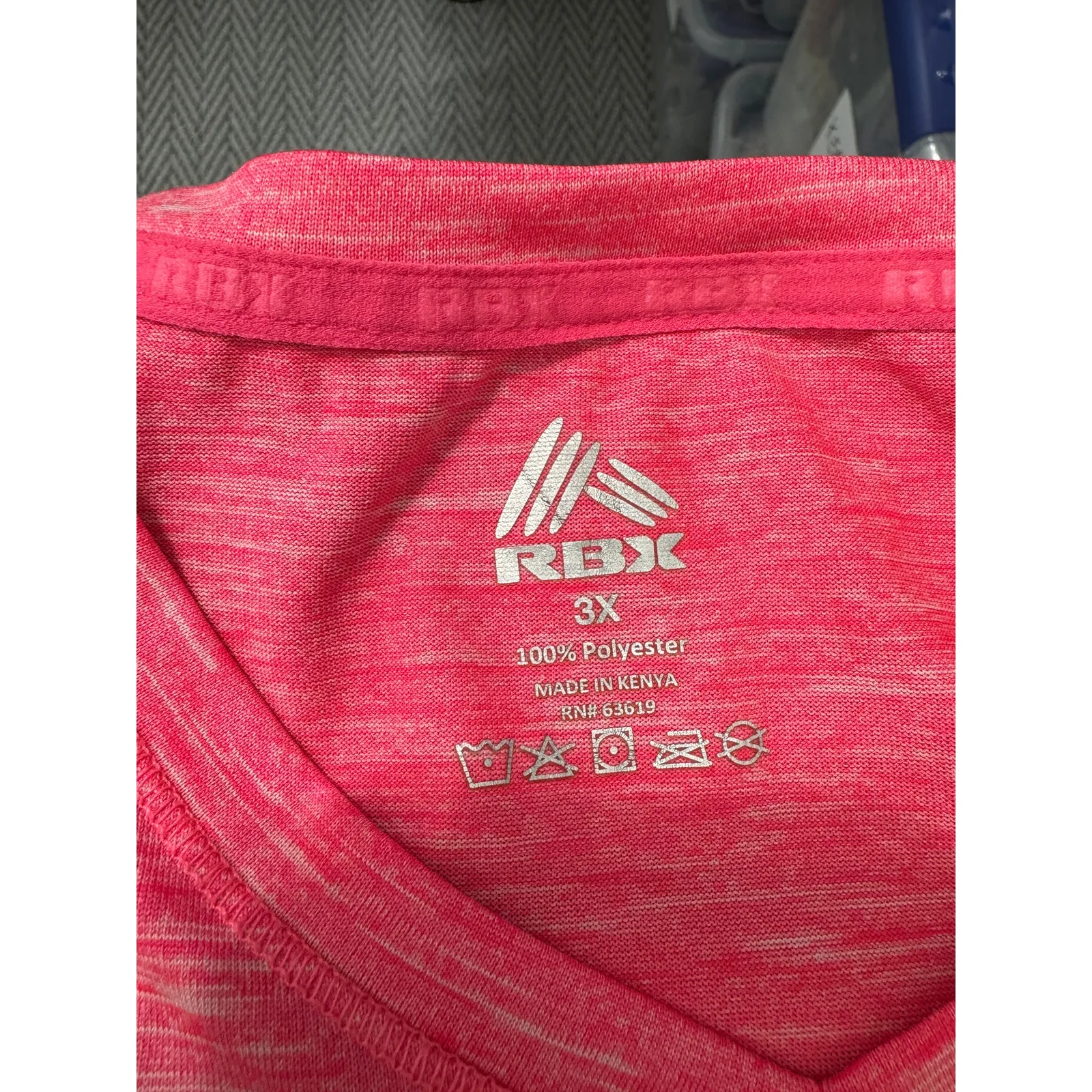 RBX Active Heathered Pink Performance Tee | Size 3X - Image 4