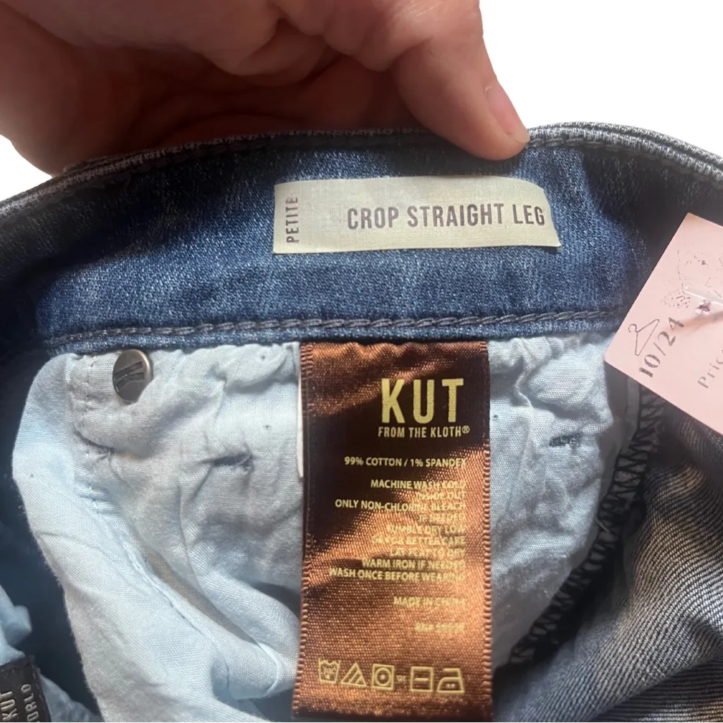 Kut from the Kloth 6 Petite Crop Straight Jeans - Image 4