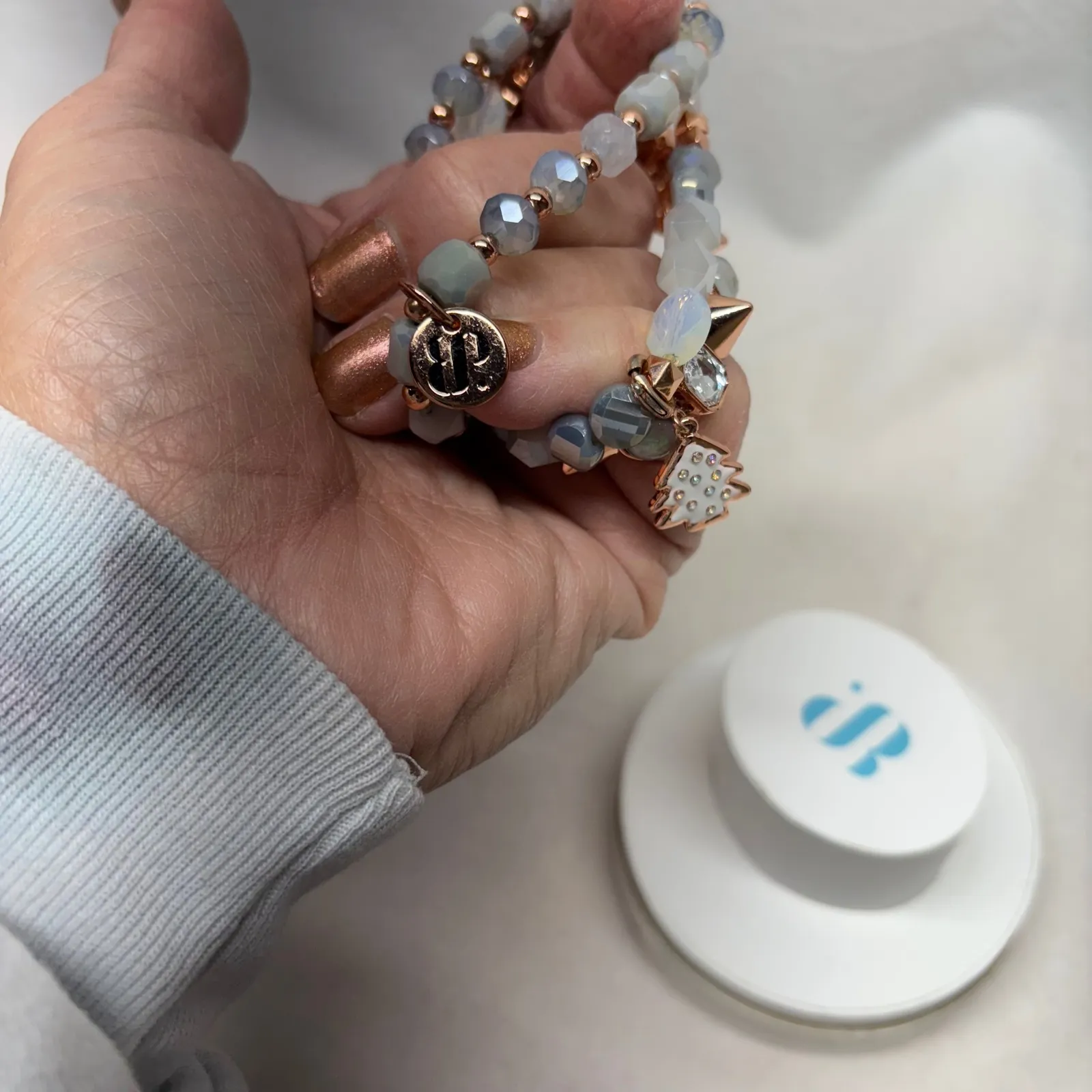 Bomb Party Christmas Cookie Magic Stack Rose Gold Plated Perfect for Holidays Gray - Image 4