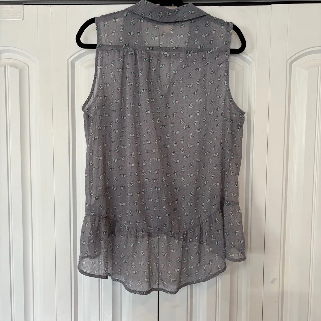 Mossimo Gray Bunny Button Front Tank Top‎ Size undefined - Image 2