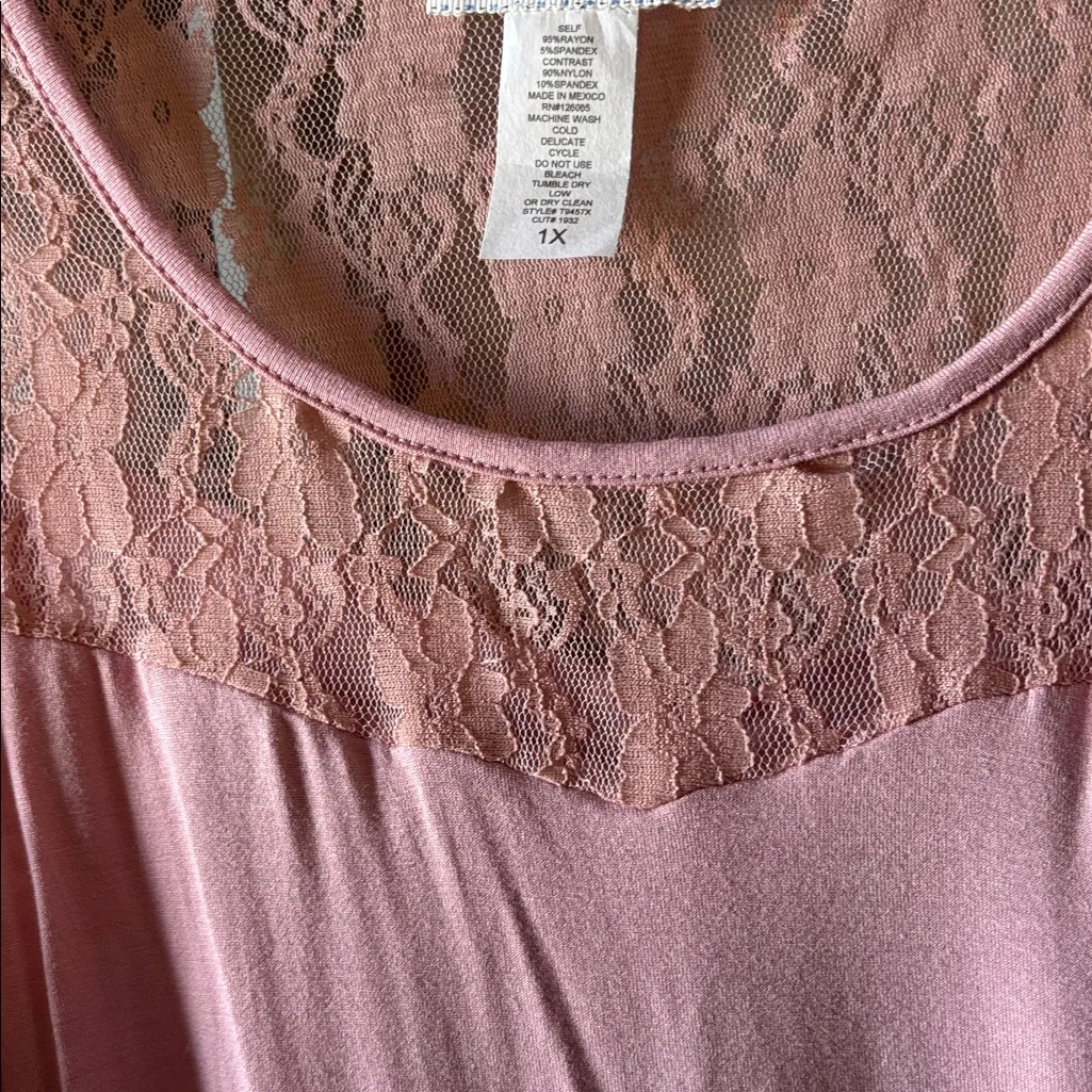 Obsessive love Mauve Lace Tank Top 1X - Image 2