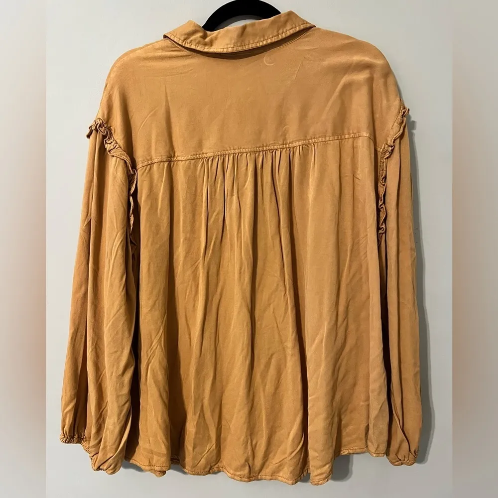 Cato womens size 18/20W casual long sleeve button down mustard color shirt nwt - Image 9