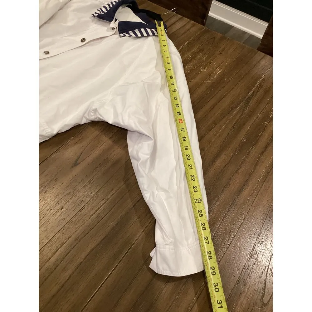 Vintage Current Seen White Gold Button Jacket Nautical windbreaker Bomber 1X - Image 4