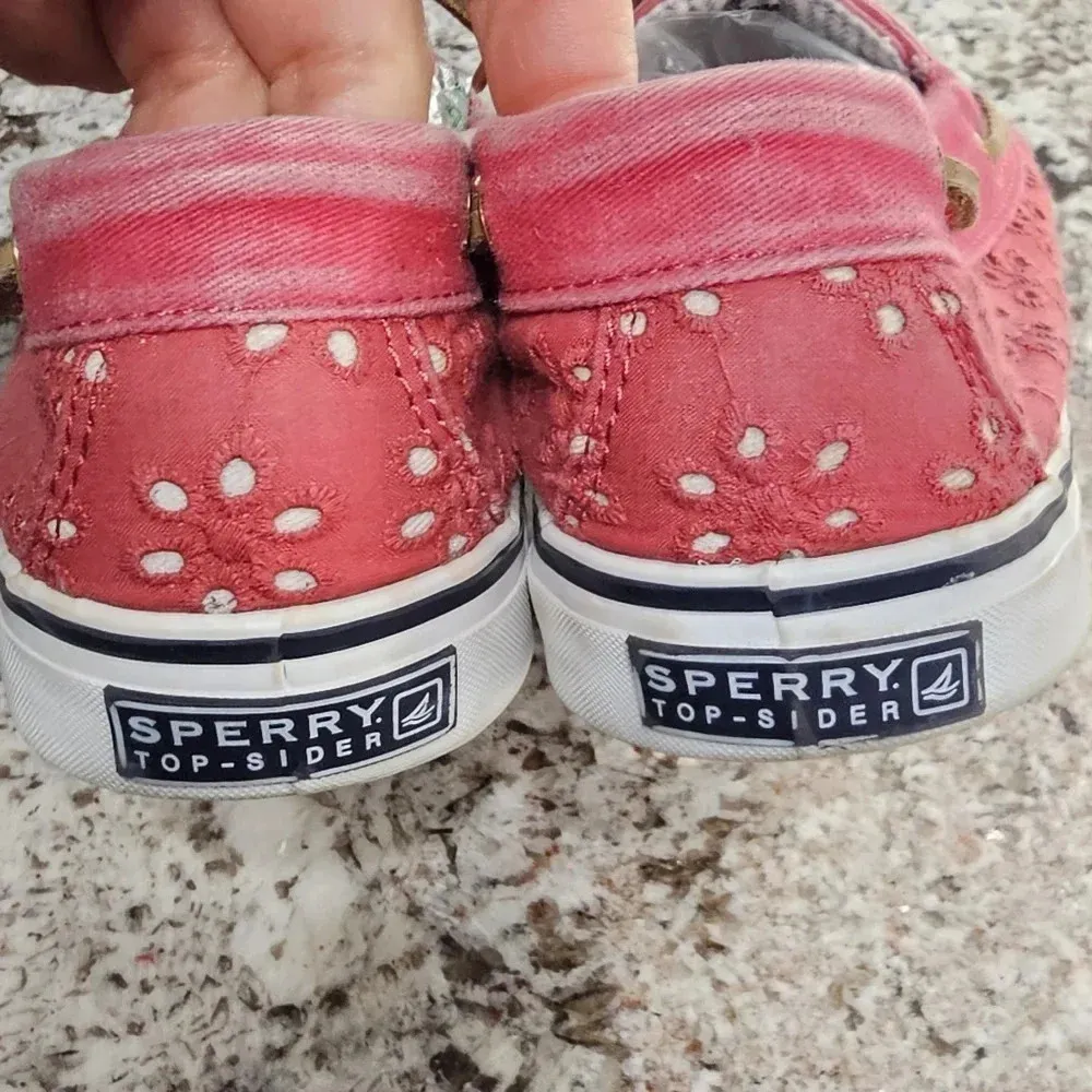 Pink lace style sperrys - Image 4