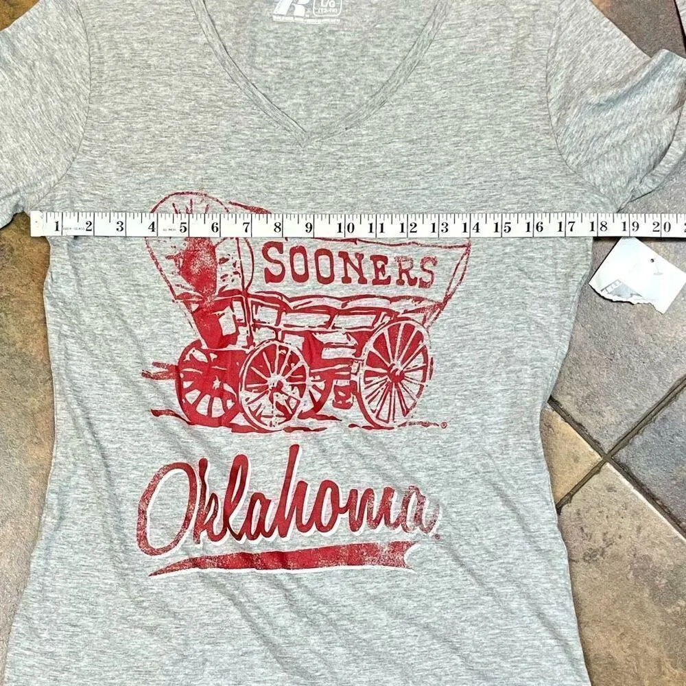 New Russell OU Oklahoma University Sooner Long Sleeve T Shirt Large - Image 8