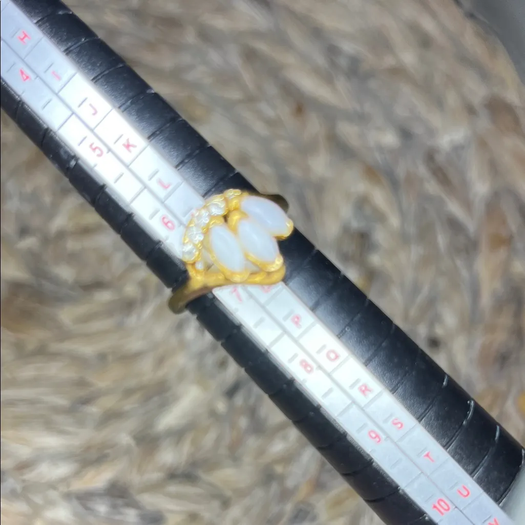 Gold Tone and Faux Opal Ring - Image 3