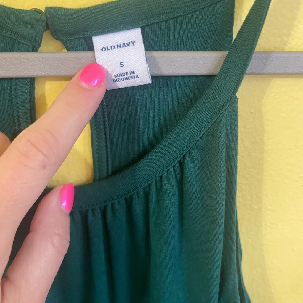 Old Navy Emerald Green Sleeveless Dress - Image 2