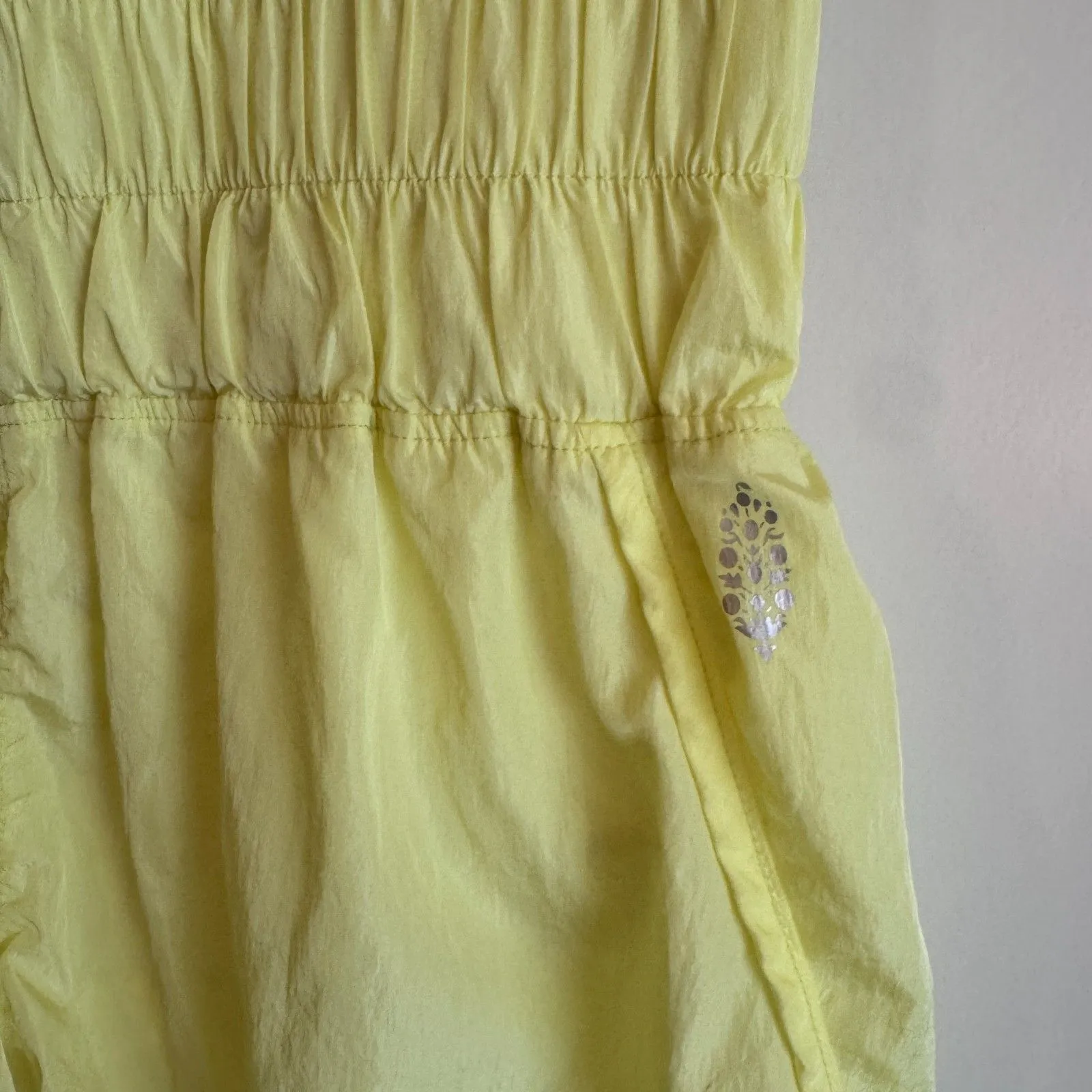 Womens FP Free People Movement The Way Home High Waist Yellow Shorts Med EUC - Image 3