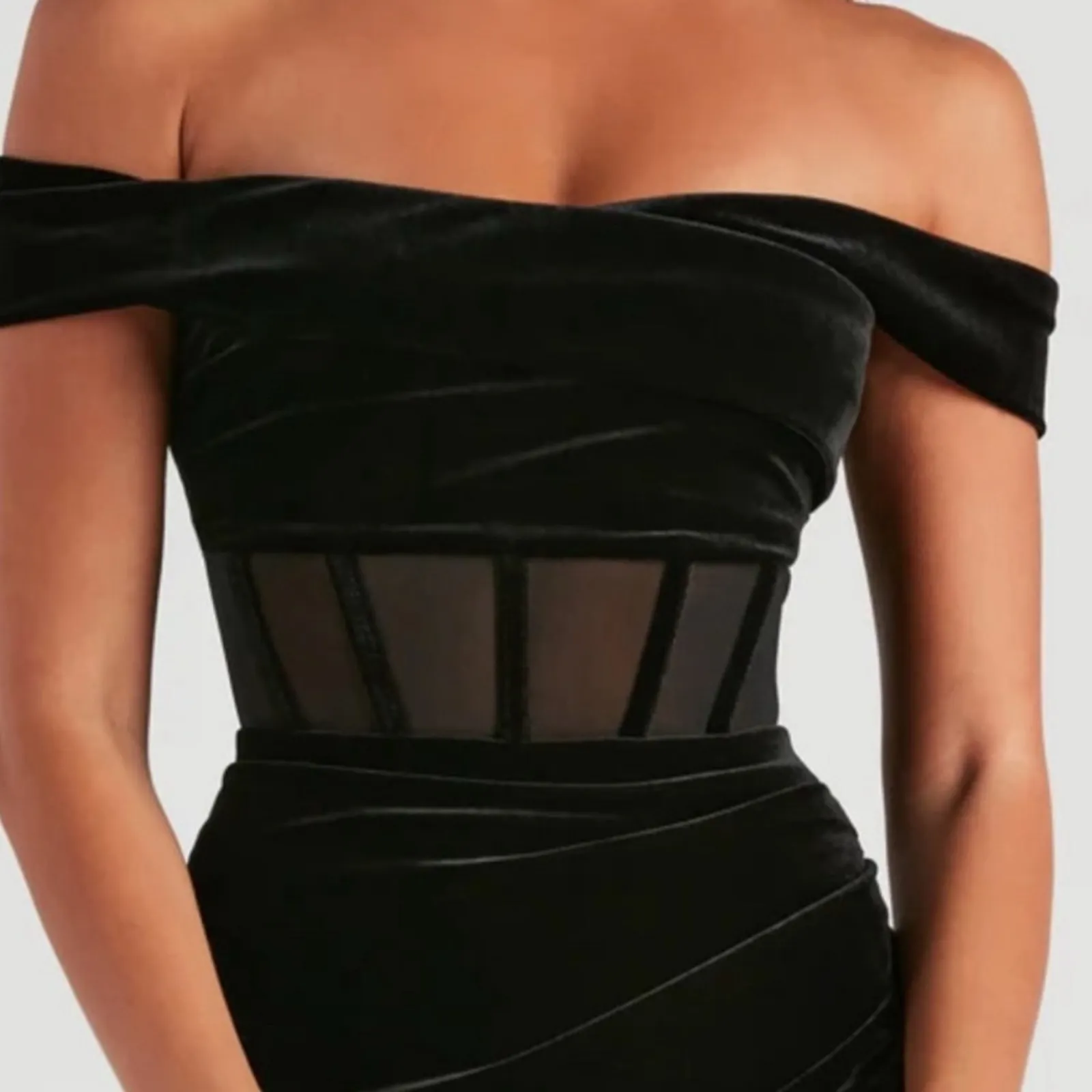 WINDSOR Elegant Black Off-Shoulder Dress Size Small - Image 2