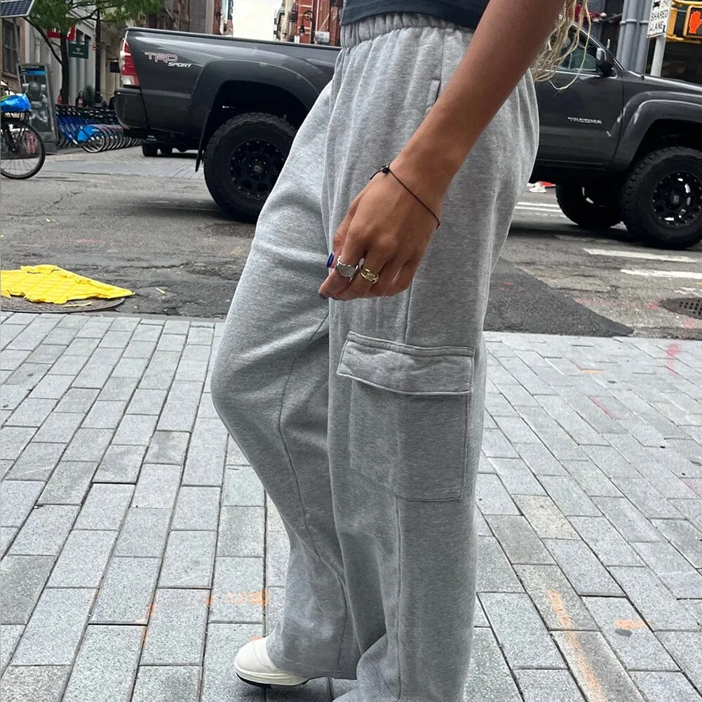 Brandy Melville Anastasia Cargo Sweatpants Gray - Image 2