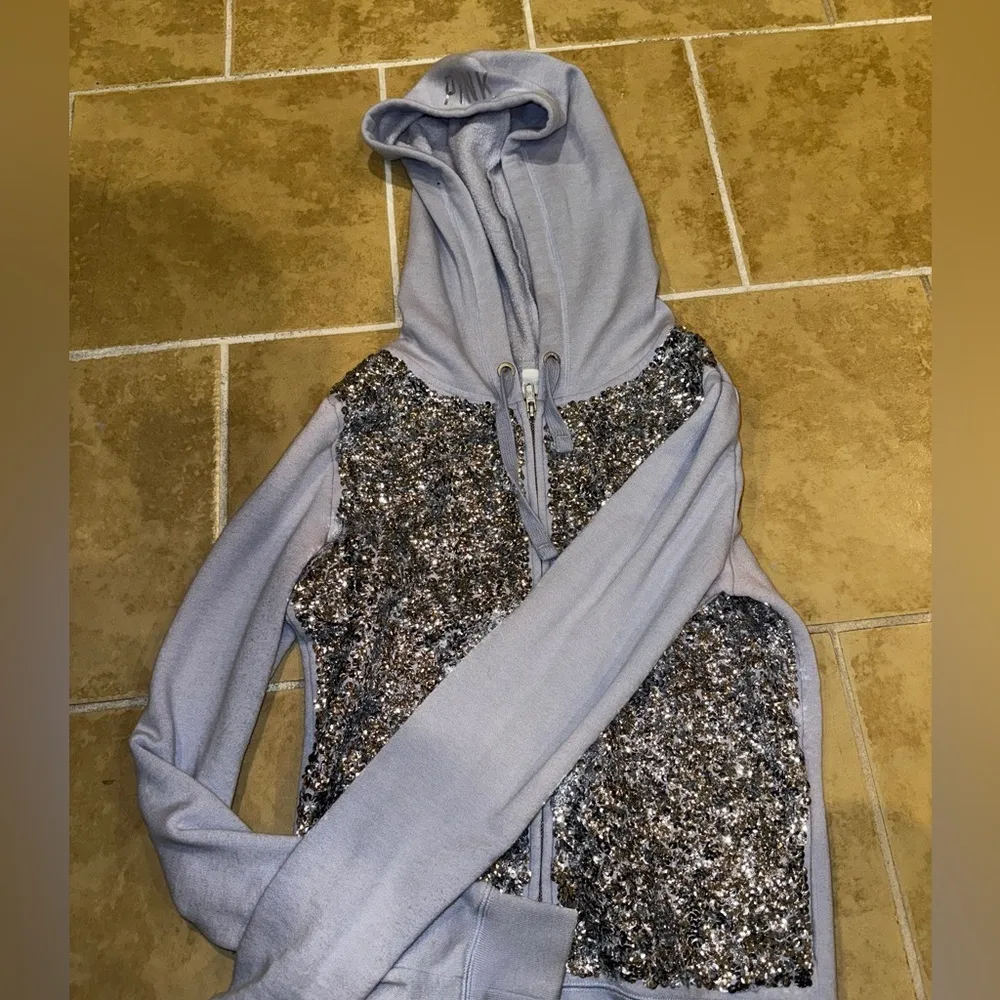 PInk VS sequin zip up - Image 2