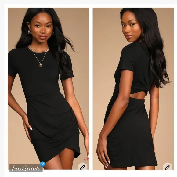 Lulus Basic With a Twist Back Cutout Mini Dress - Image 2