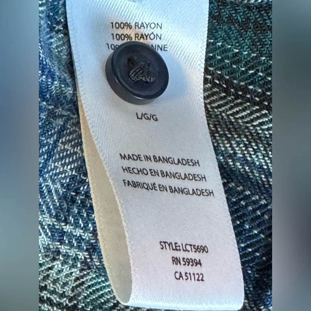 Beachlunchlounge western grunge plaid long sleeve button down Large - Image 8