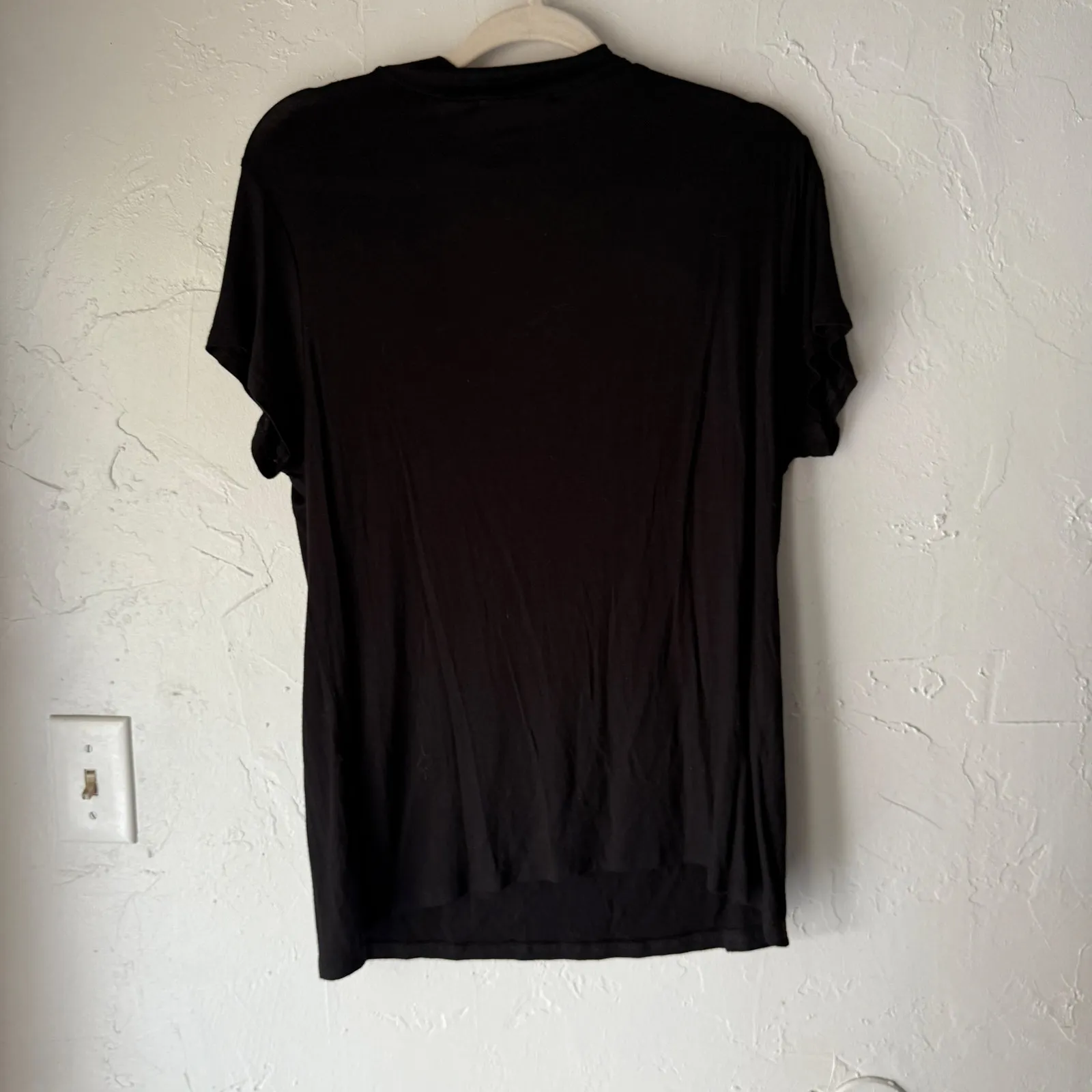 American‎ Rebel Black ARMY Graphic Tee Choker Cutout Neckline Women’s Large - Image 4