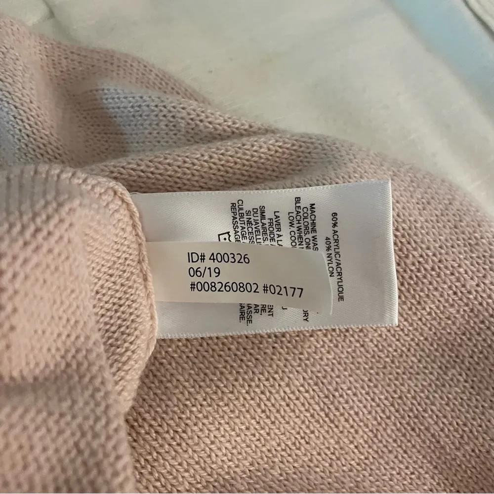 V-Neck Long Sleeve Sweater, Light Pink, Size XS, EUC - Image 5