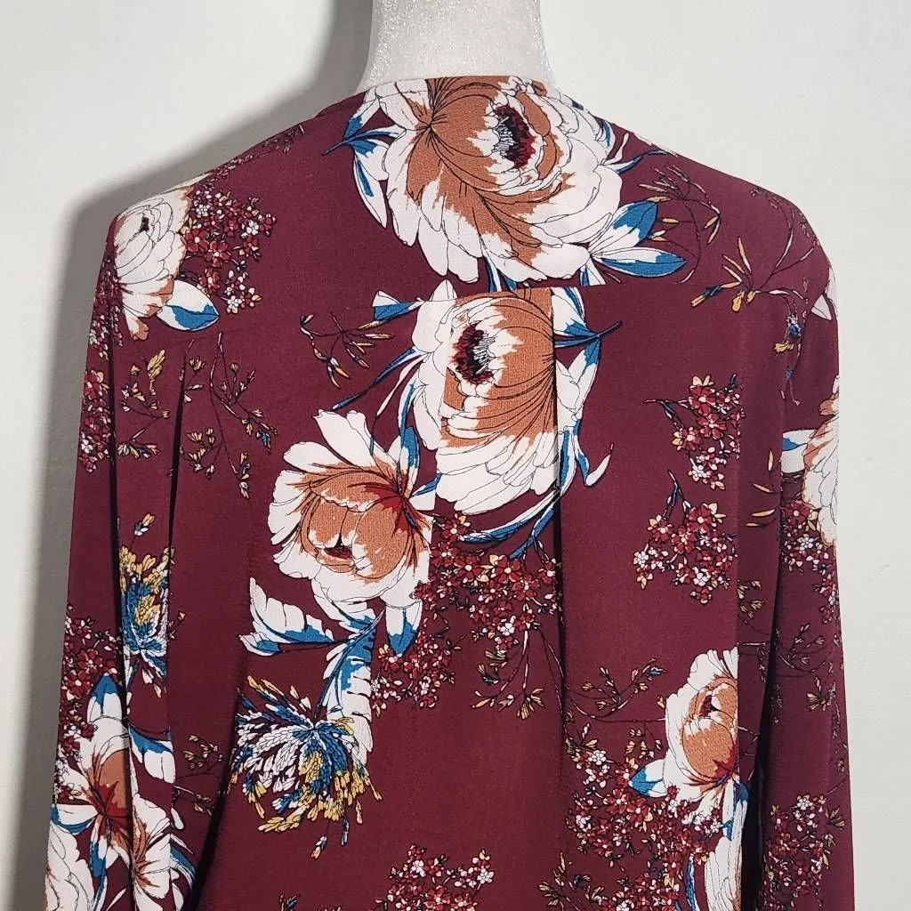 Ark & Co. Burgundy Floral Tie - Image 6