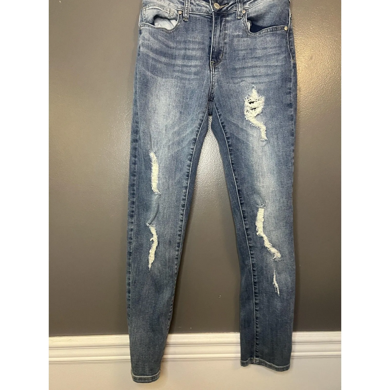 Altar'd State Jeans Womens 25 Blue Distressed Skinny Stretch Denim Pants - Image 2
