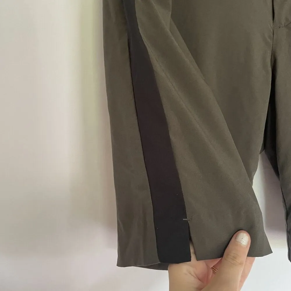 Athleta size 6 women's racer side stripe gray and black mid length summer shorts - Image 5