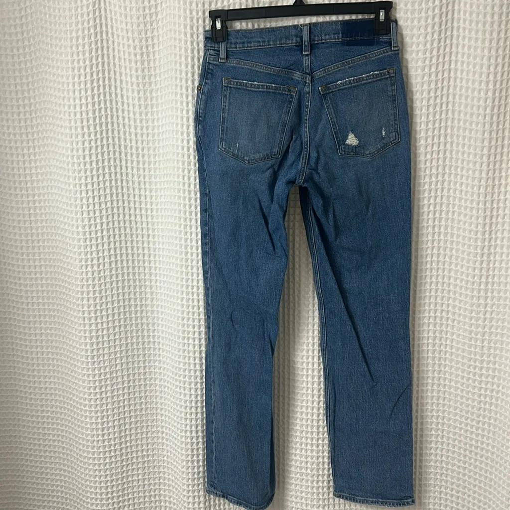 Abercrombie & Fitch Curve Love The ‘90s Straight Low Rise Jeans Blue 27/4 - Image 7