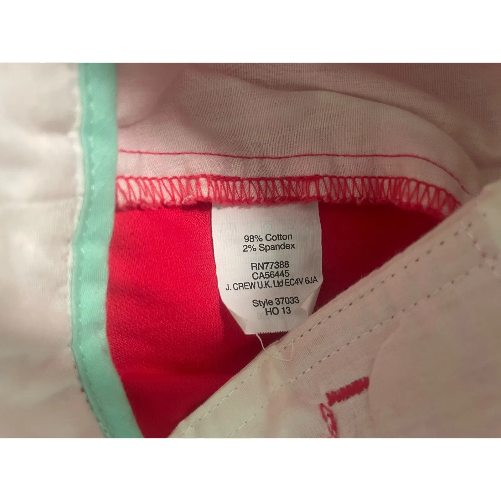 J Crew Stretch City Fit Ankle Cropped Chino pants Size 6 Bright Watermelon Color Red - Image 5