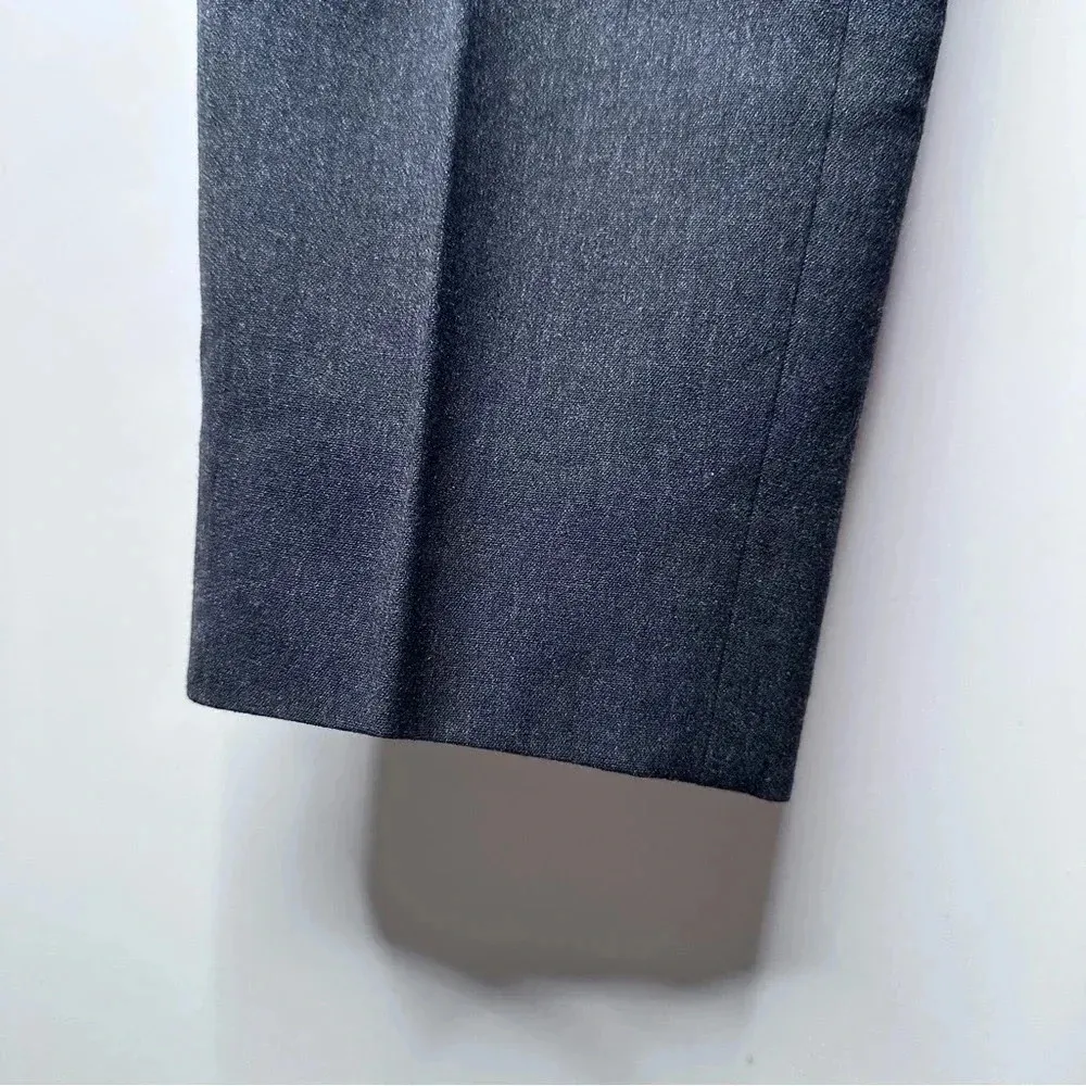 Piazza Sempione Dark Gray Stretch Wool Pleated Tapered Pants Size US 4 - Image 8