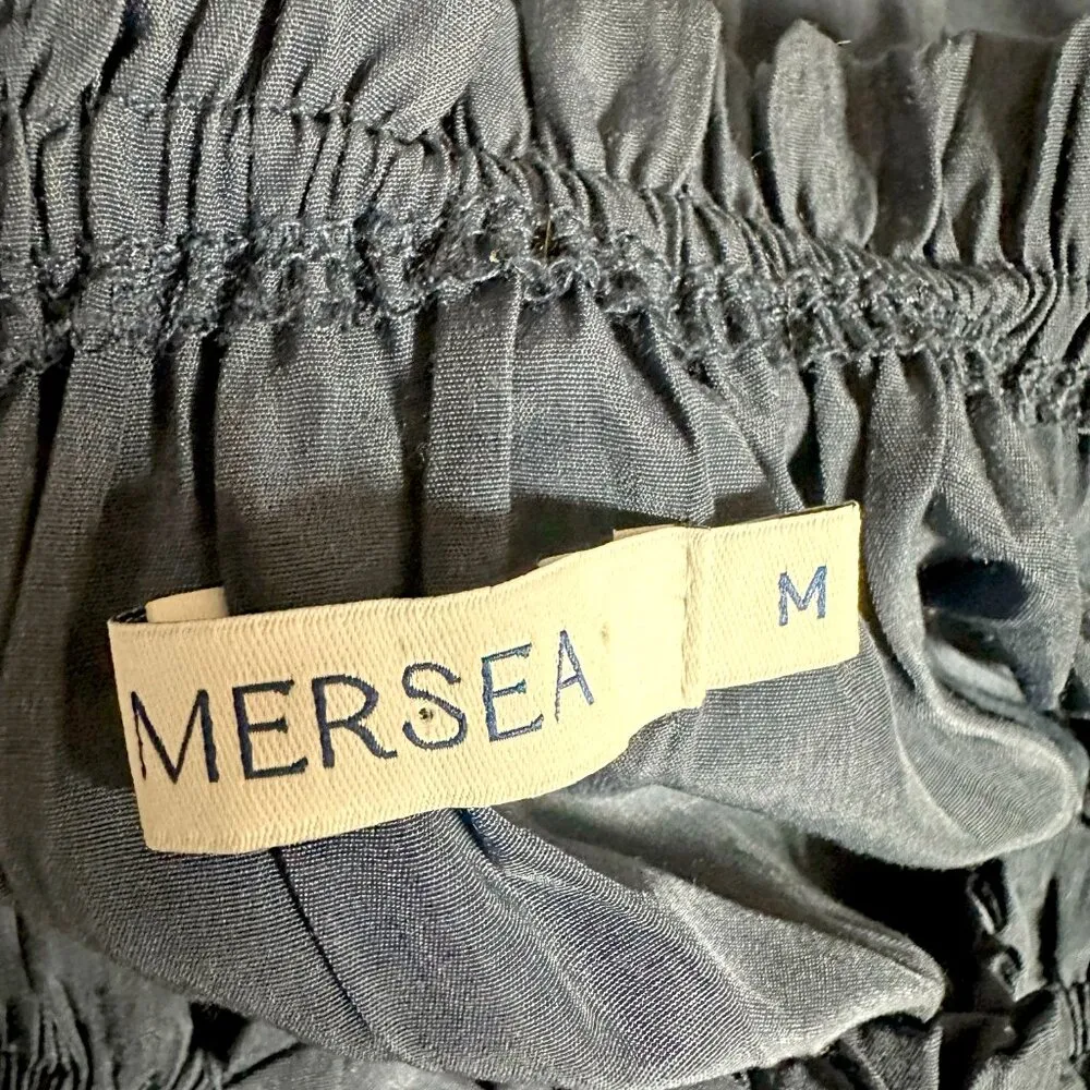 Mersea Tulum Ruffle Dress Blue Size M - Image 9